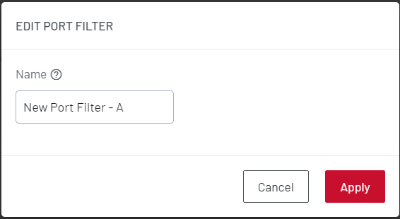 Image of Lighthouse UI showing details on how to edit a port filter